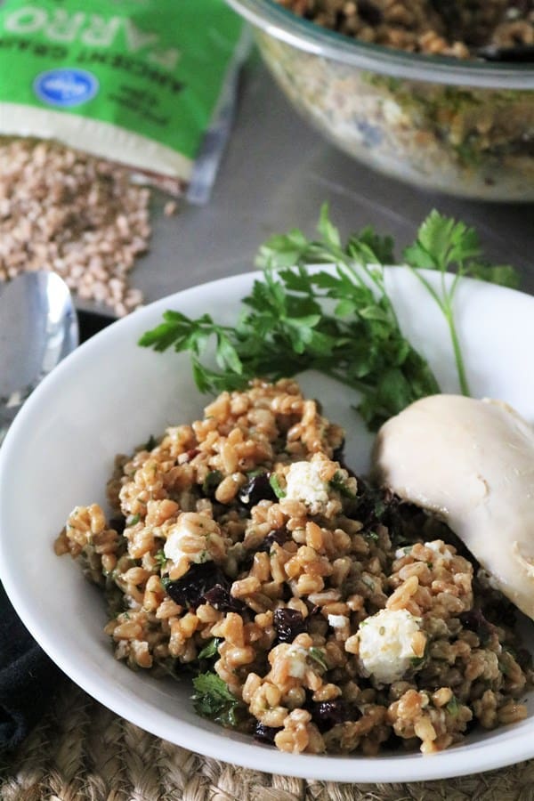 Farro, Cranberry and Goat Cheese Salad with Chicken