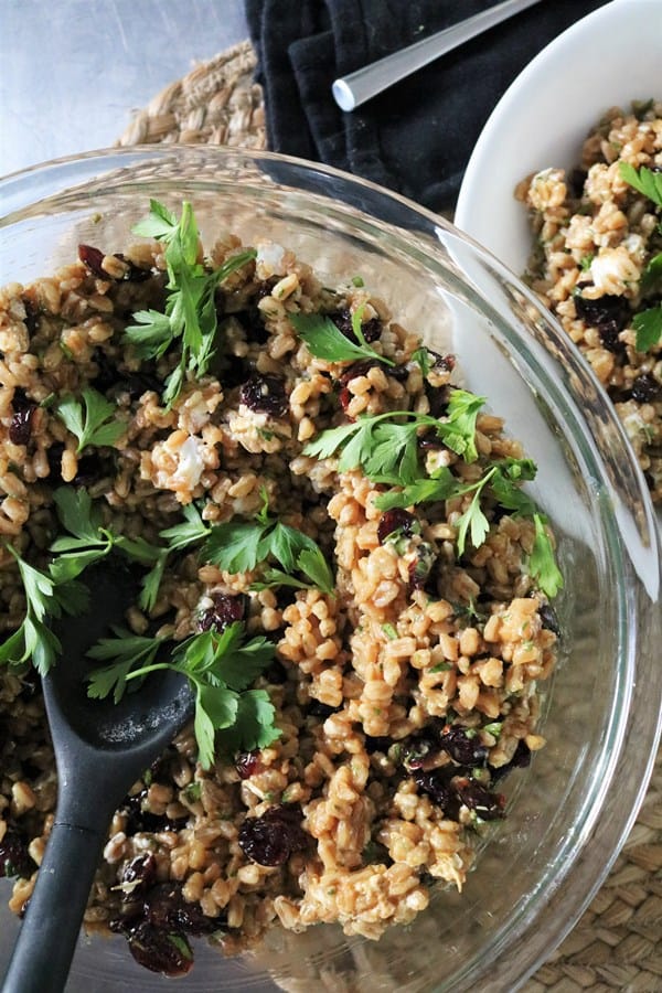 Farro, Cranberry and Goat Cheese Salad Side Dish