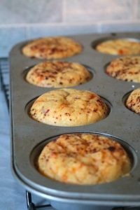 Gluten-Free Chipotle Cornbread Muffins in Muffin Pan.
