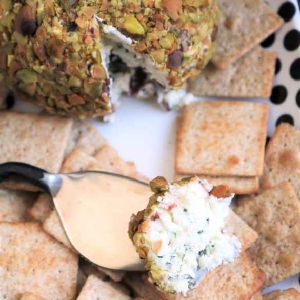 Mini Cranberry Pistachio Cheese Ball.