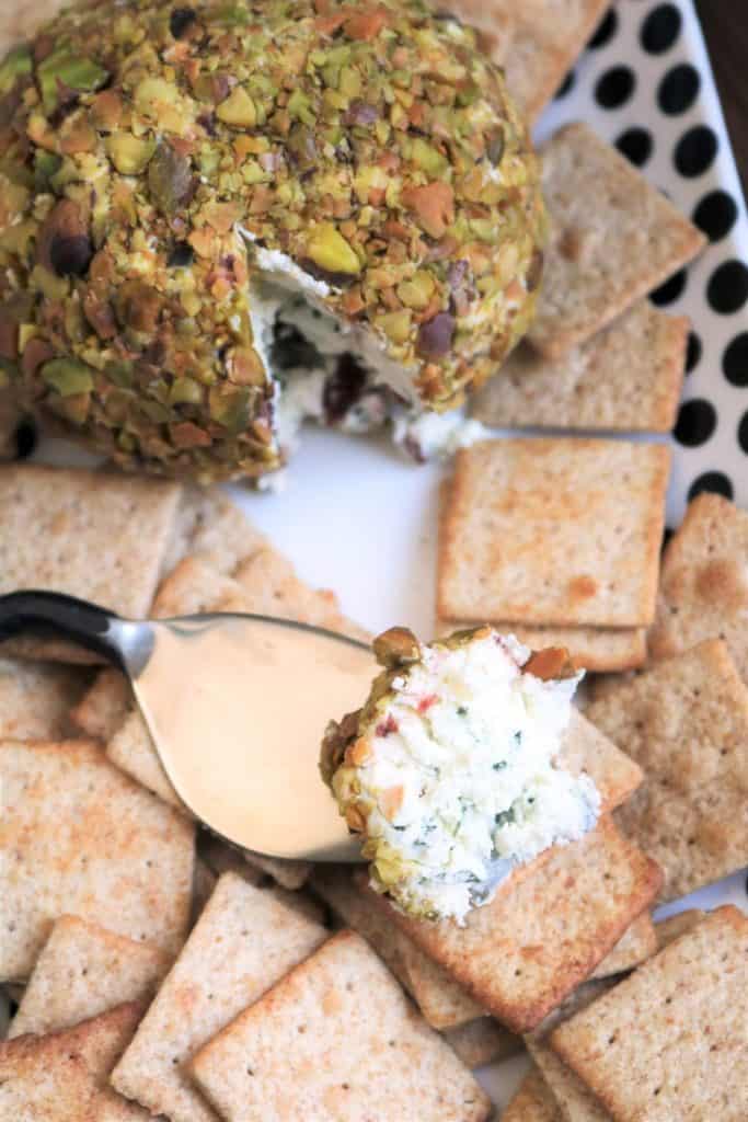 Mini Cranberry Pistachio Cheese Ball.