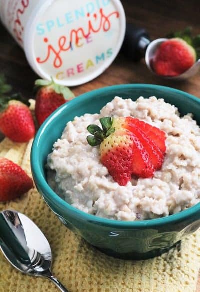 Slow Cooker Oatmeal made with ice cream