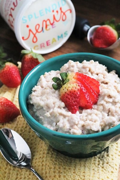 Slow Cooker Oatmeal made with ice cream