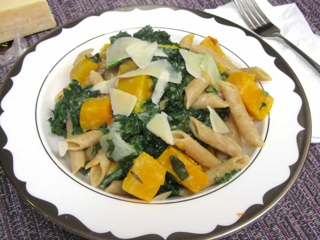 Penne with Butternut Squash, Kale, and Goat Cheese 1