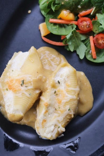Stuffed Shells with Pumpkin Sage Cream Sauce 3 #recipe #stuffedshells