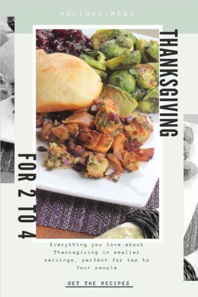 Thanksgiving Dinner Menu for Two to Four People