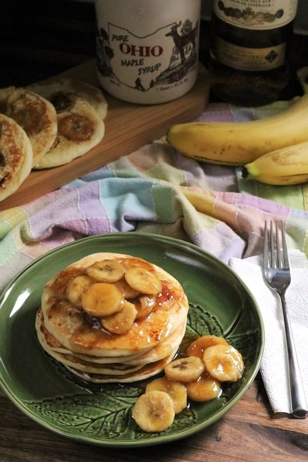 Bananas Foster Pancakes #thespiffycookie