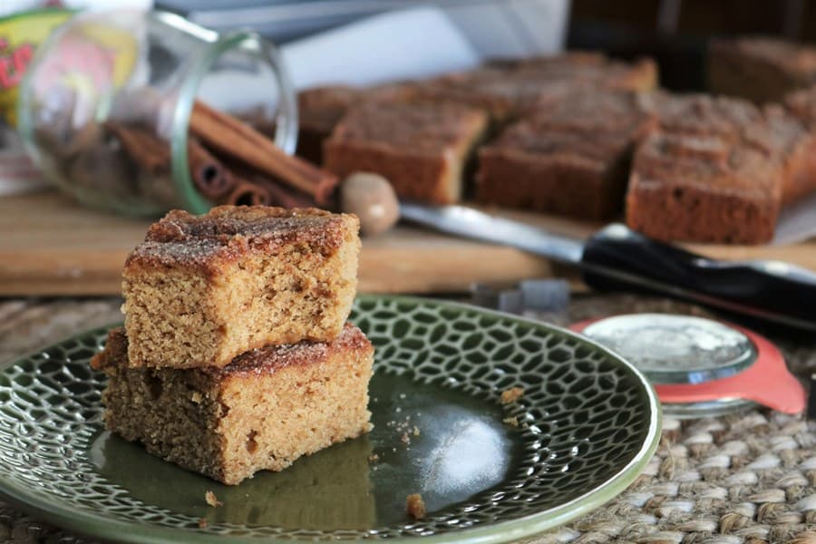 Snickerdoodle Blondies with Eggnog