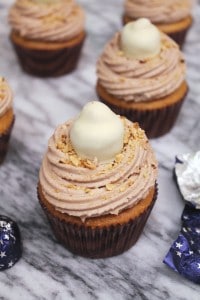Hazelnut Baci Cupcakes