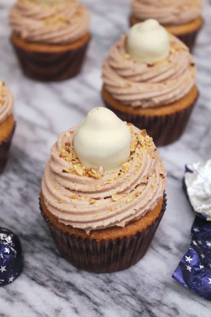 Hazelnut Baci Cupcakes