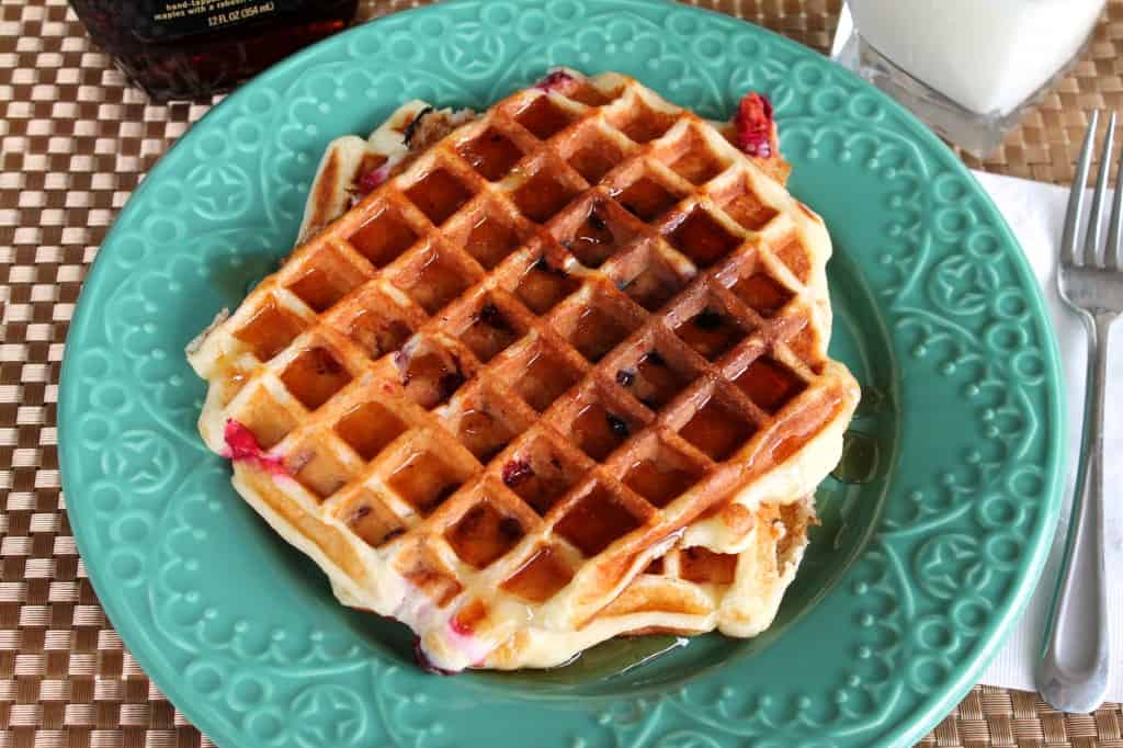 Cranberry Greek Yogurt Waffles