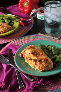 Cream Cheese and Bell Pepper Stuffed Chicken.