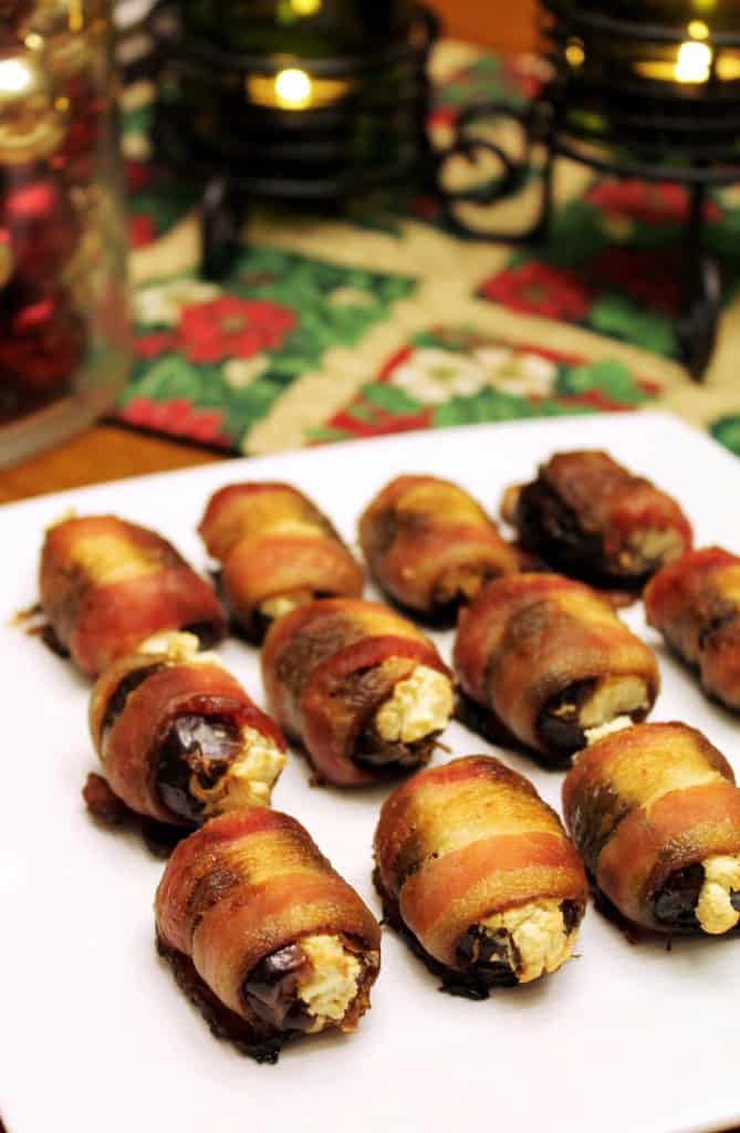 Goat Cheese Stuffed Bacon Wrapped Dates