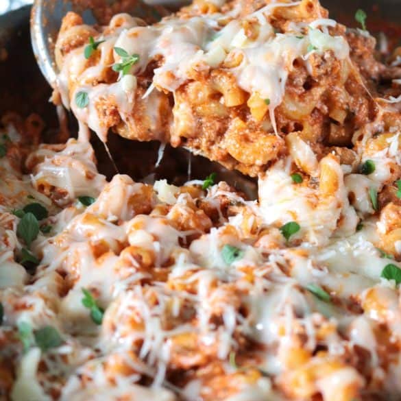 Scoop of Skillet Lasagna.