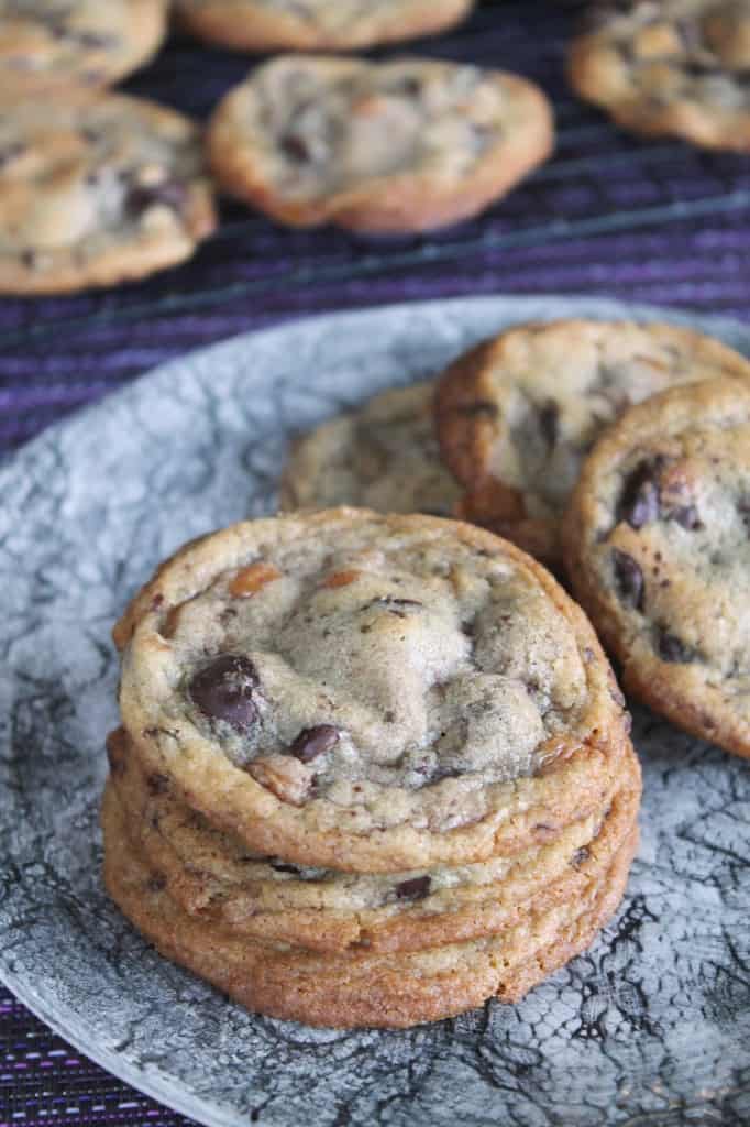 Smoked Sea Salt Caramel Dark Chocolate Chip Cookies