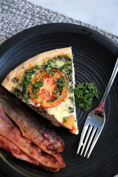 Goat Cheese, Spinach & Tomato Quiche