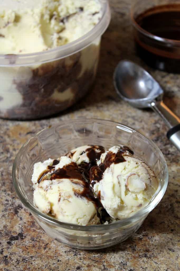Honey Almond Ice Cream with Fudge Ripple 1