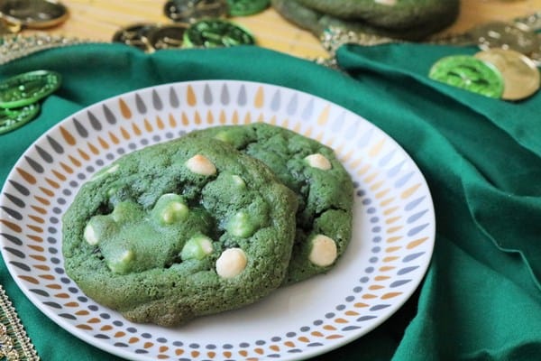 Green Velvet White Chocolate Chip Cookies #smallbatch