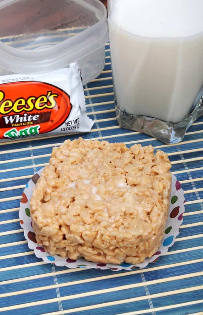 White Chocolate Peanut Butter Cup Rice Krispies Treat 1