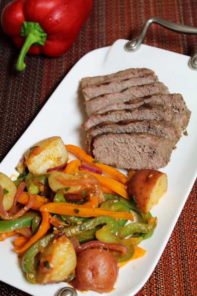 Grilled Steak with Peppers and Potatoes