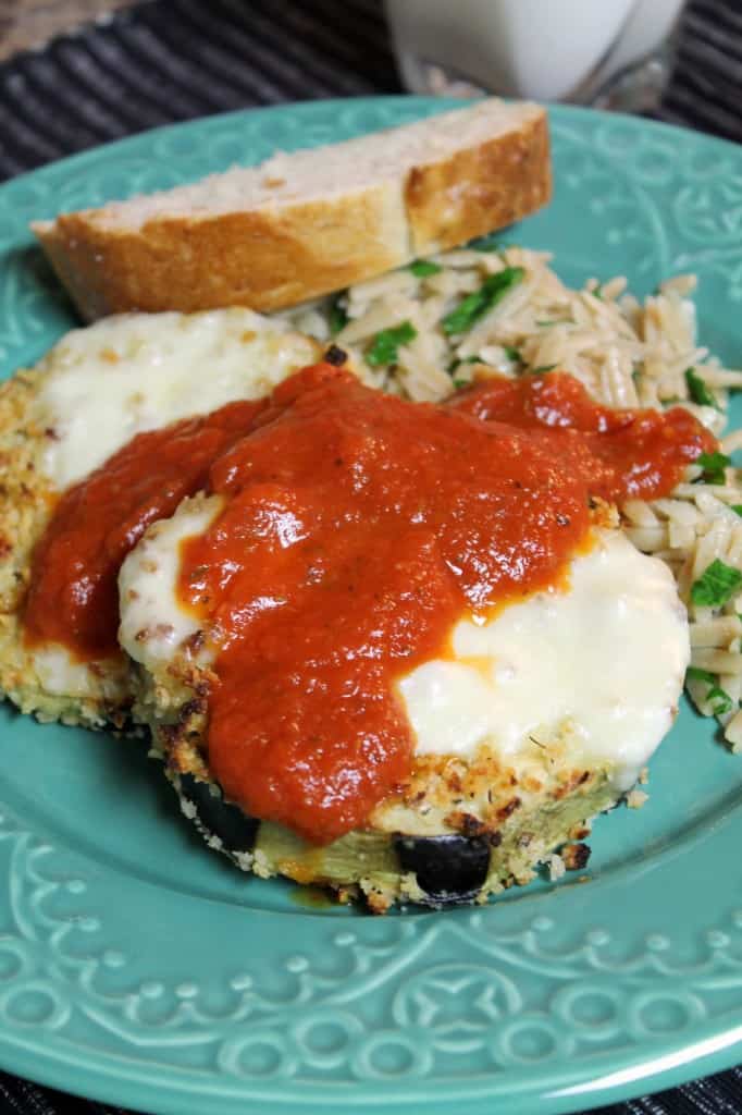 Eggplant Parmesan with Parsley Orzo