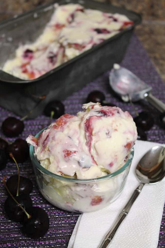 Black Cherry-Peach Crisp Ice Cream 2