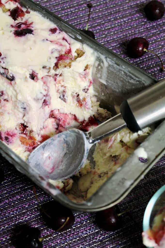 Black Cherry-Peach Crisp Ice Cream 4