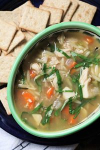 Lemon Chicken Orzo Soup #soupswap
