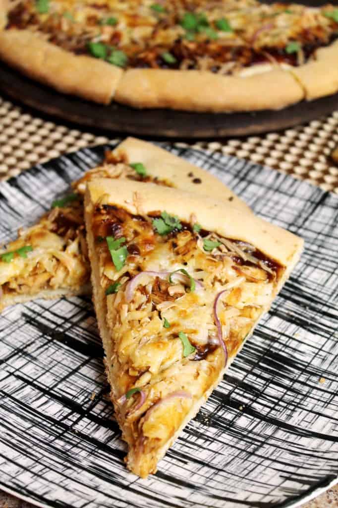 BBQ Chicken Pizza with Cornmeal Crust