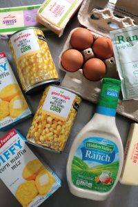 Corn Spoon Bread Ingredients.