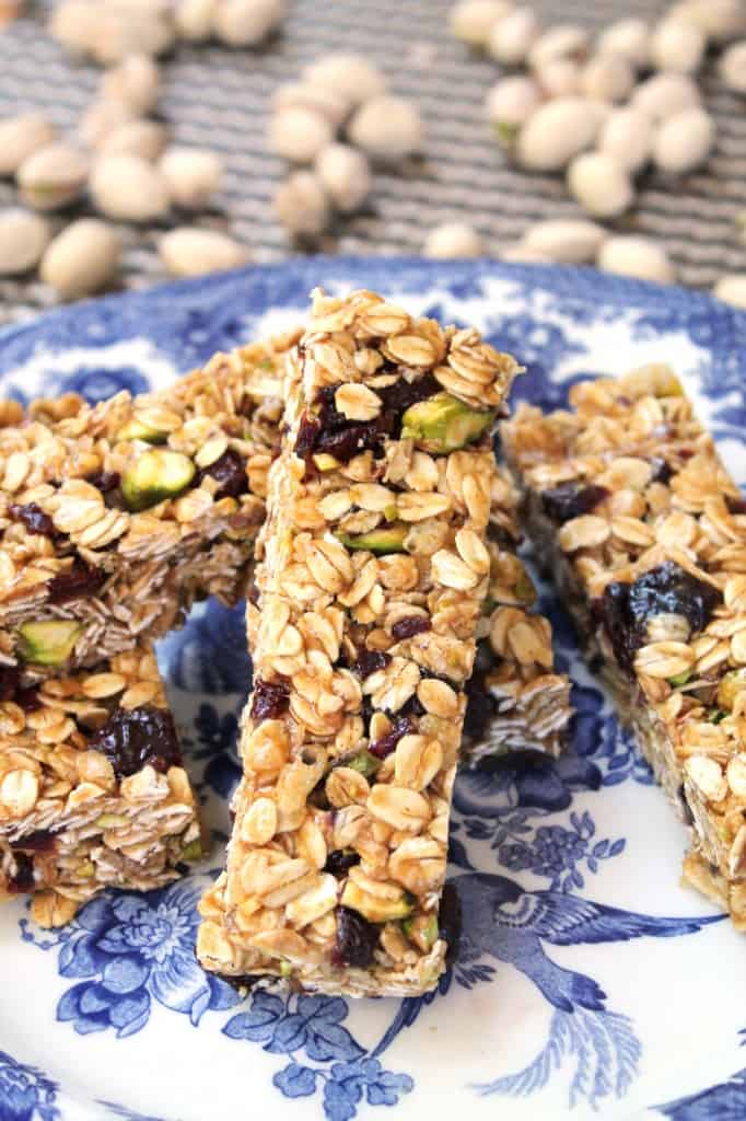No-Bake Gluten-Free Cherry Pistachio Granola Bars