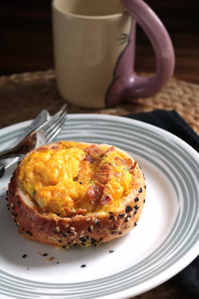 Bagel Quiche for One.