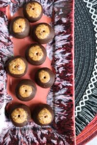 Buckeye Granola Bites on a plate.