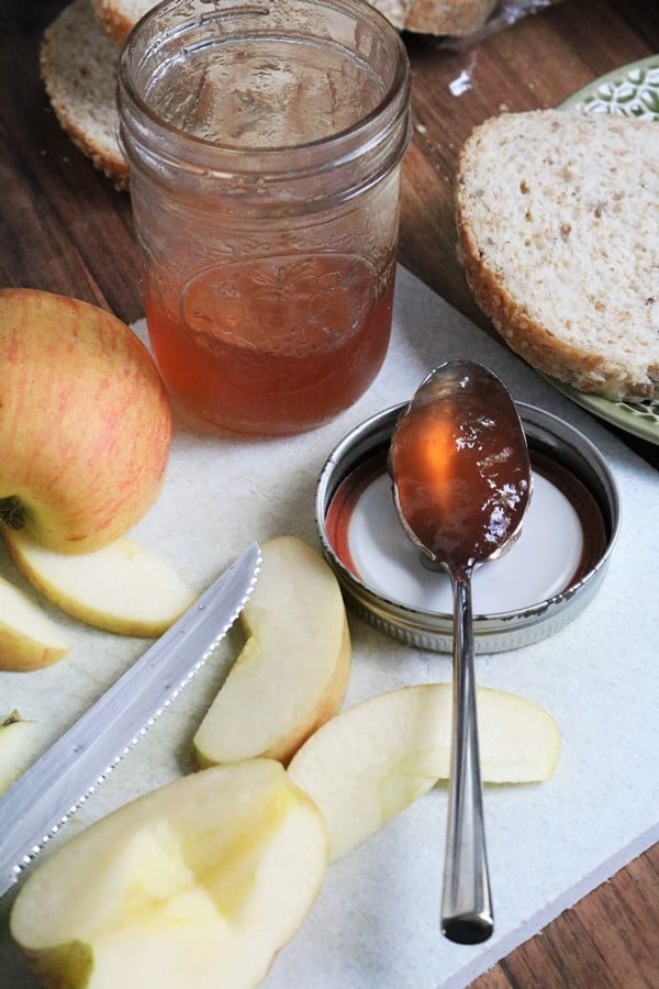 Apple Jelly made with apple skins and apple cores