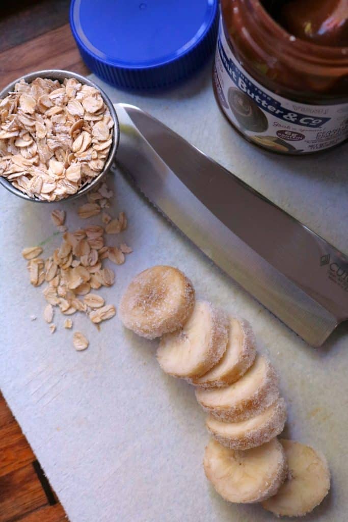 Dark Chocolate Peanut Butter Banana Smoothie Ingredients.
