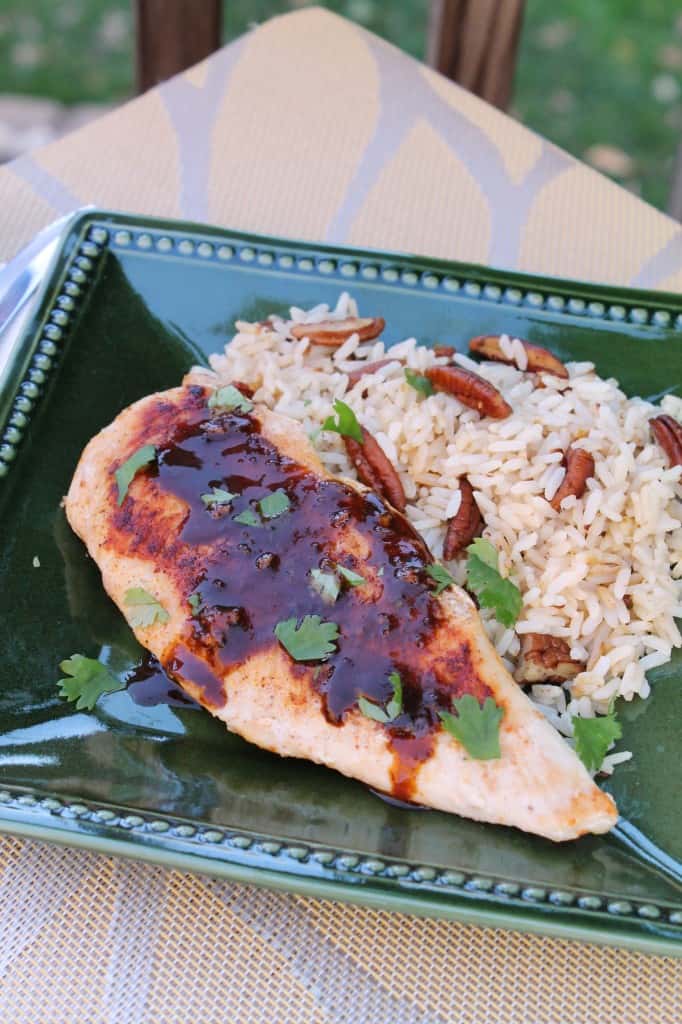 Cider-Glazed Chicken with Browned Butter-Pecan Rice