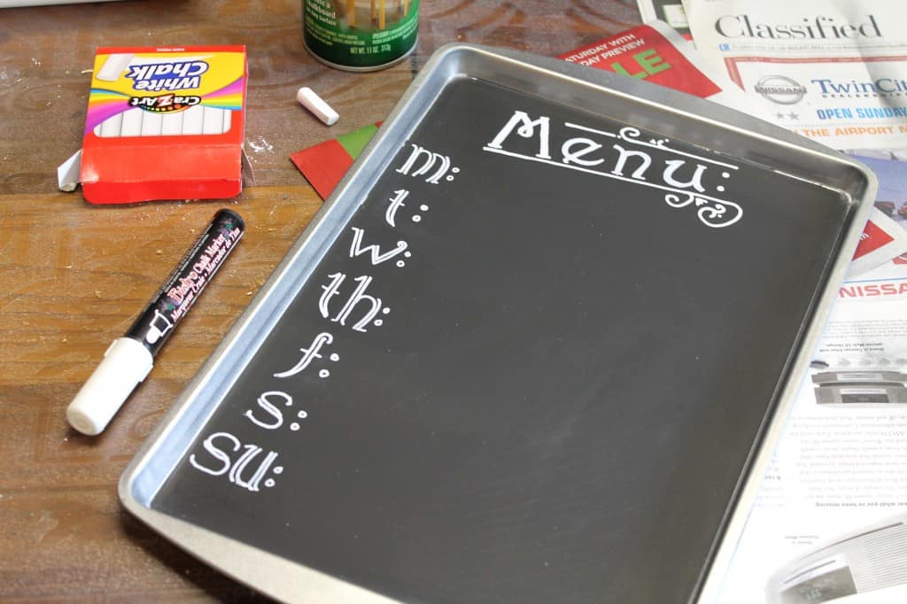 DIY Cookie Sheet Chalk Board 5