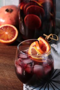 Glass of Pomegranate Sangria.