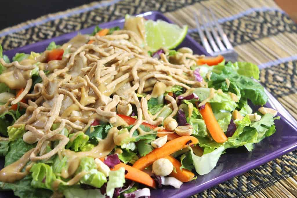 Crunchy Thai Chicken Salad with Peanut Dressing 2