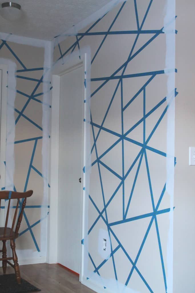 DIY Painters Tape Accent Wall 1