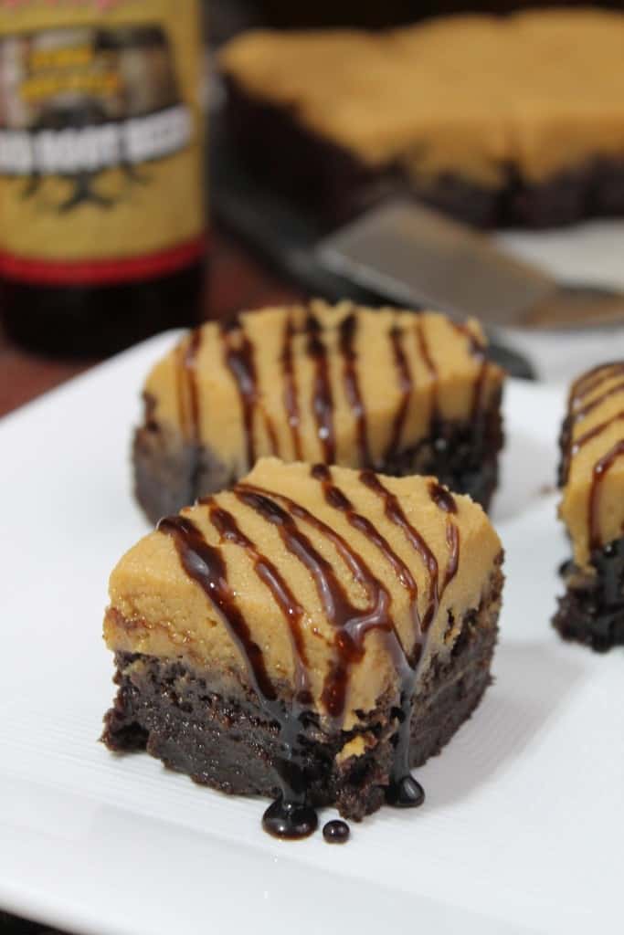 Hard Root Beer Brownies with Peanut Butter Frosting 1