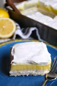 Luscious Lemon Bar on a plate.