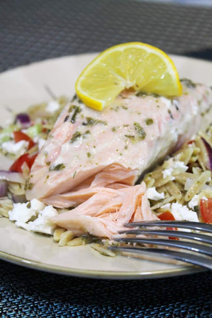 Easy Greek Salmon and Orzo 3