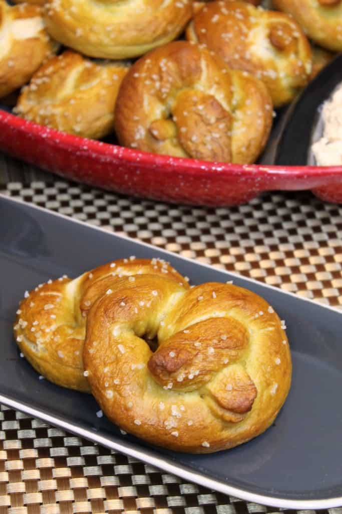 Homemade Soft Pretzels with Cheddar-Cream Cheese Spread 1
