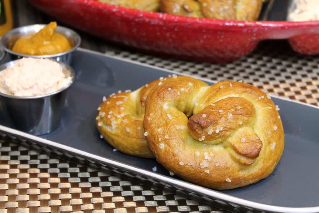 Homemade Soft Pretzels with Cheddar-Cream Cheese Spread 2