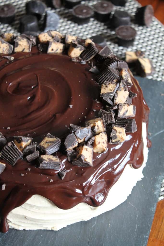 Dark Chocolate Peanut Butter Cup Cake 1