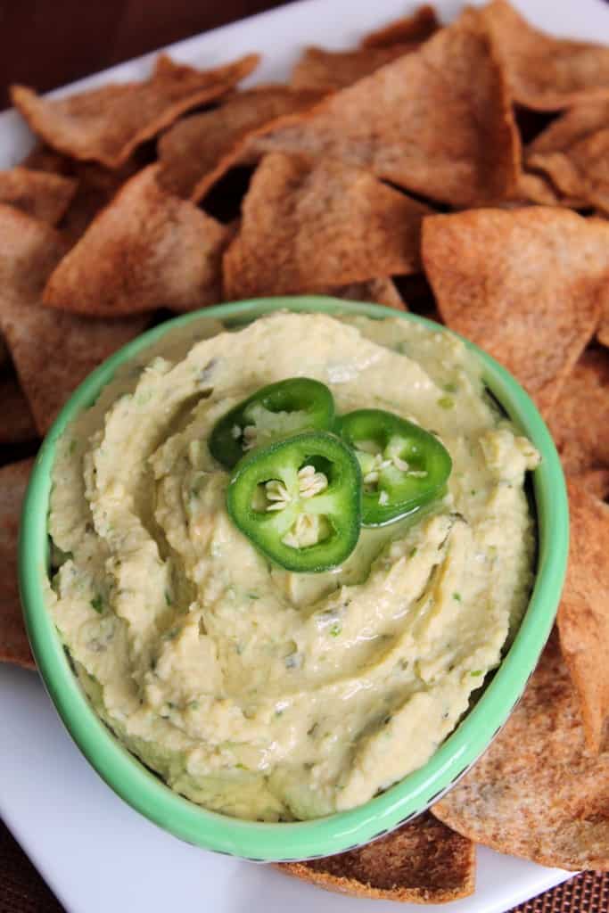 Jalapeno-Cilantro Hummus with Lime Pita Chips 2