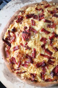 Reuben Pizza with Guinness Crust.