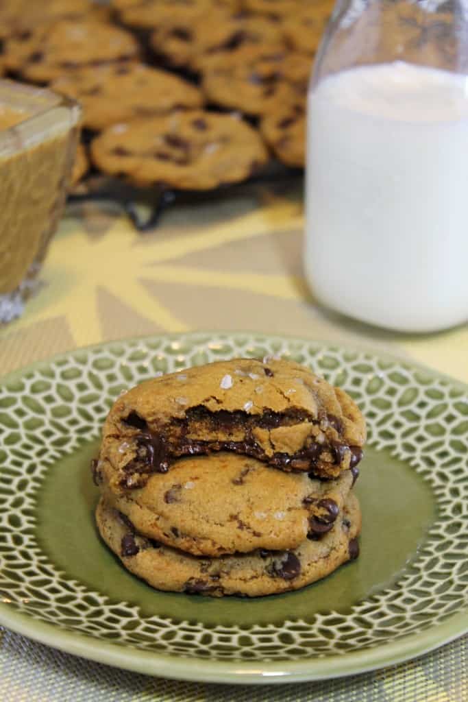 Salted Caramel Peanut Butter Chocolate Chip Cookies 3