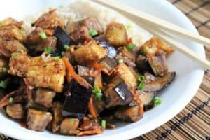 Eggplant Tofu in Garlic Sauce #vegan